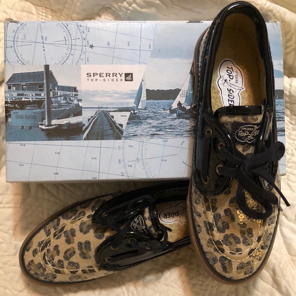NIB Sperry Top - Sider Leopard Boat Shoes SZ 6 6M